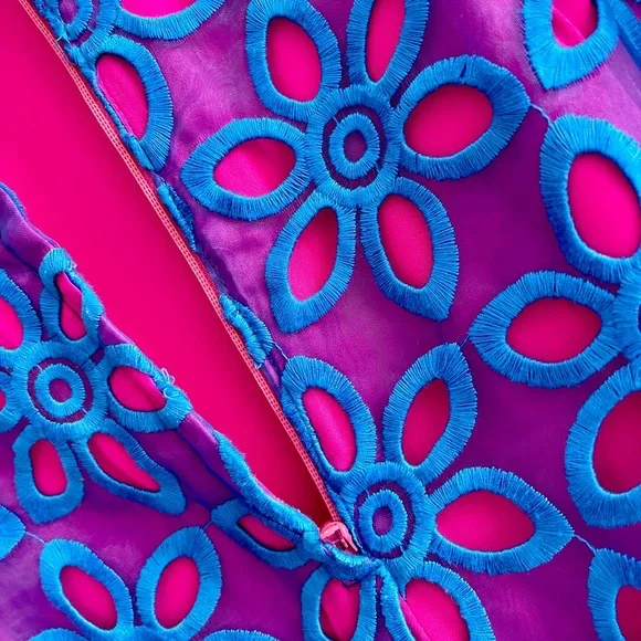 Rare!!! Lilly Pulitzer Pink/Blue/Purple Gorgeous Coctail Dress size 8 - Picture 12 of 16